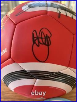 Manchester United Signed Football With Club COA Scholes, Tevez, Evra, Vidic + +