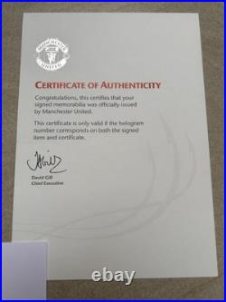 Manchester United Signed Football With Club COA Scholes, Tevez, Evra, Vidic + +
