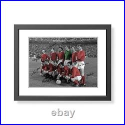Manchester United Signed & Framed 1968 European Cup Photo Man Utd Autograph