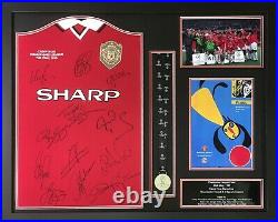 Manchester United Signed Framed 1999 Champions League Final Football Shirt