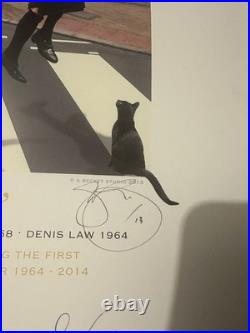 Manchester United Signed Lithograph Ronaldo Charlton Law Ballon D'Or 1968 2008