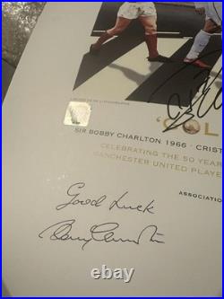 Manchester United Signed Lithograph Ronaldo Charlton Law Ballon D'Or 1968 2008