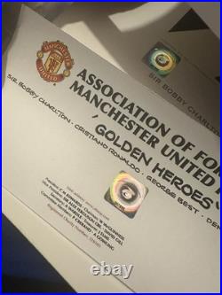 Manchester United Signed Lithograph Ronaldo Charlton Law Ballon D'Or 1968 2008