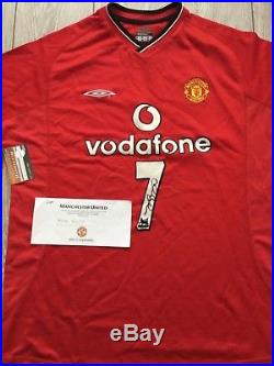 Manchester United Signed Shirt No. 7 David Beckham Offical Club Hologram Number