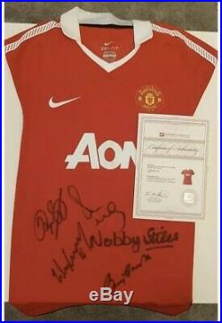 Manchester United Signed Shirt Scholes Giggs Rooney Stiles Charlton