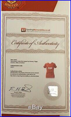 Manchester United Signed Shirt Scholes Giggs Rooney Stiles Charlton