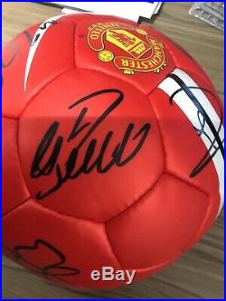 Manchester United Squad Signed Ball X20 Man Utd Autograph Coa Ronaldo Tevez Etc