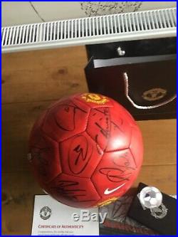 Manchester United Squad Signed Ball X20 Offical Man Utd Club Issued Coa Giggs