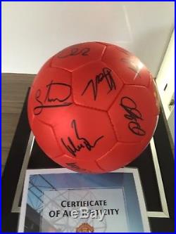 Manchester United Squad Signed Football X14 Offical Club Issued Coa Rooney Giggs