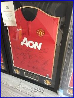 Manchester United Squad Signed Framed Shirt X20 Man Utd Club Issued Coa Rooney