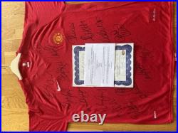 Manchester United Squad Signed Shirt 07/08 incl Ronaldo, Rooney, Giggs. Tevez Manchester United Squad Signed Shirt 07/08 incl Ronaldo, Rooney, Giggs. Tevez