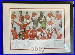 Manchester United'The Treble' Print Signed By Artist Patrick Loan