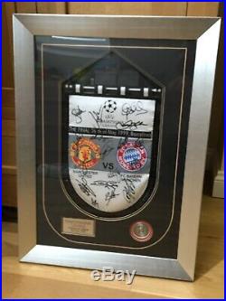 Manchester United Treble 1999 Champions League Final Signed Penant. CoA