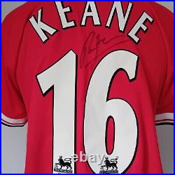 Manchester United Treble Number 16 Retro Home Shirt Signed Roy Keane