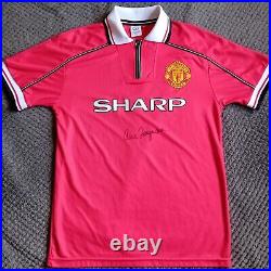 Manchester United Treble Retro Premier League Shirt Signed Alex Ferguson