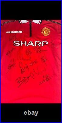 Manchester United Treble Signed Jersey