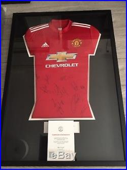Manchester United Two Club Squad Signed And Framed Shirts Offical Club Issue Coa
