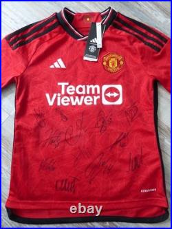 Manchester United Women Signed Football Shirt x12 Women's Football, Drury, WSL