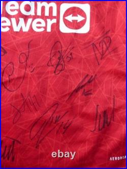 Manchester United Women Signed Football Shirt x12 Women's Football, Drury, WSL