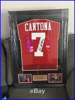 Manchester United hand signed eric cantona shirt framed