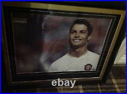 Manchester United legend Cristiano Ronaldo framed signed xmas gift photo shirt
