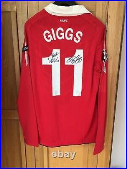 Manchester United match worn signed Giggs shirt. Known Game. CoA