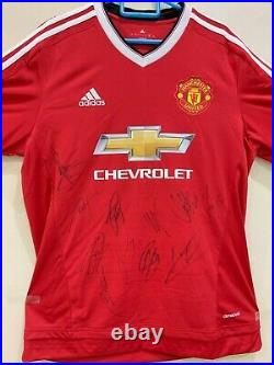 Manchester United multi signed autograph shirt Adidas jersey with COA