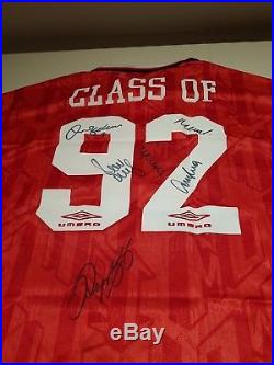 Manchester united signed Class of 92 jersey beckham giggs scholes