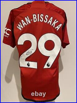 Manchester united signed Shirt Wan Bissaka Official Man Utd Club Issue Coa