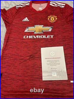 Manchester united signed Shirt Wan Bissaka Official Man Utd Club Issue Coa