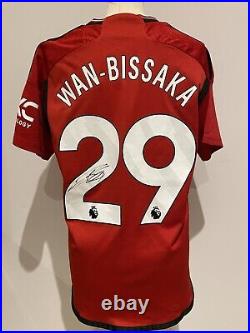 Manchester united signed Shirt Wan Bissaka Official Man Utd Club Issue Coa