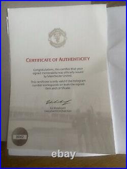 Manchester united signed football ball plus MEN busby tributes 30 page each
