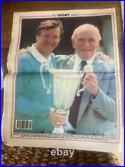 Manchester united signed football ball plus MEN busby tributes 30 page each
