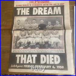 Manchester united signed football ball plus MEN busby tributes 30 page each