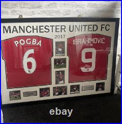 Manchester united signed framed shirt Paul Pogba & Zlatan Ibrahimovic
