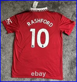 Marcus Rashford #10 Signed Manchester United Shirt with COA Adidas Authentic