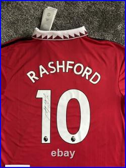 Marcus Rashford #10 Signed Manchester United Shirt with COA Adidas Authentic