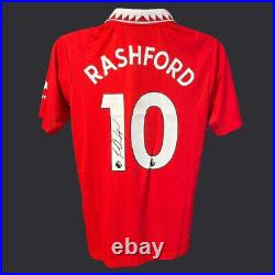 Marcus Rashford Manchester United Signed 22/23 Football Shirt Photo Proof COA