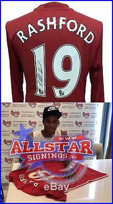 Marcus Rashford Signed Manchester United Adidas Football Shirt See Proof Coa