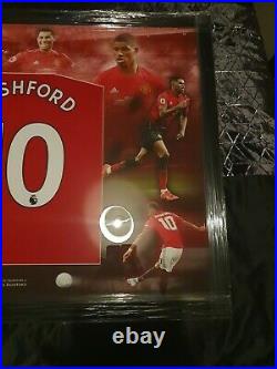 Marcus Rashford Signed Manchester United Football Shirt In A Frame Display