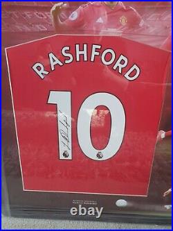 Marcus Rashford Signed Manchester United Football Shirt In A Frame Display wcoa