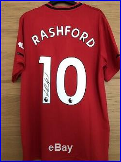 Marcus Rashford Signed Manchester United Shirt 19/20, England With Proof