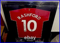 Marcus Rashford Signed Manchester United Shirt Framed 2021/22 inc COA