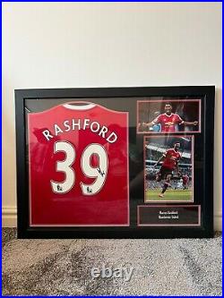 Marcus Rashford Signed Manchester United Shirt Framed Home red COA