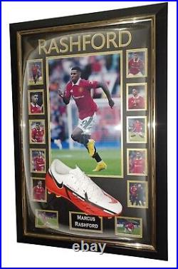 Marcus Rashford of Manchester United Signed Football Boot Autographed Display