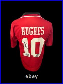 Mark Hughes Manchester United 1992/94 Hand Signed Retro Home Shirt