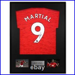 Martial Signed Manchester United Shirt Framed Display Man Utd COA Red Adidas