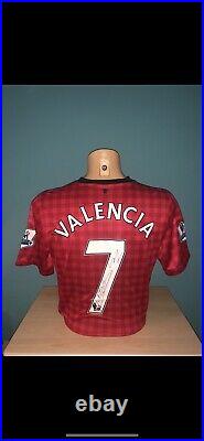 Match Worn Manchester United 2012/13 20th Tittle Signed Rare Number 7 Valencia