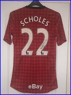 Match Worn Manchester United 2012/13 Paul Scholes Signed Pre Season Home Shirt