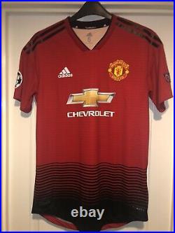 Match Worn Manchester United Champions League 2019 Martial Signed Home Shirt